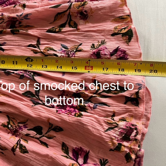 No Boundaries Blush Flower Print Smocked Circle Blouse - Picture 9 of 9